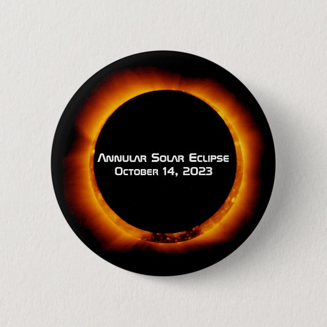 Chapa Redonda De 5 Cm Eclipse solar anual de 2023 (Anverso)