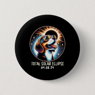 Chapa Redonda De 5 Cm Eclipse solar Beagle con lentes de gafas Mascota A