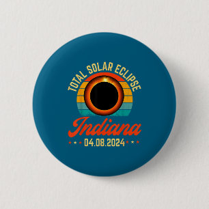 Chapa Redonda De 5 Cm Eclipse solar Indiana Ilustración total solar