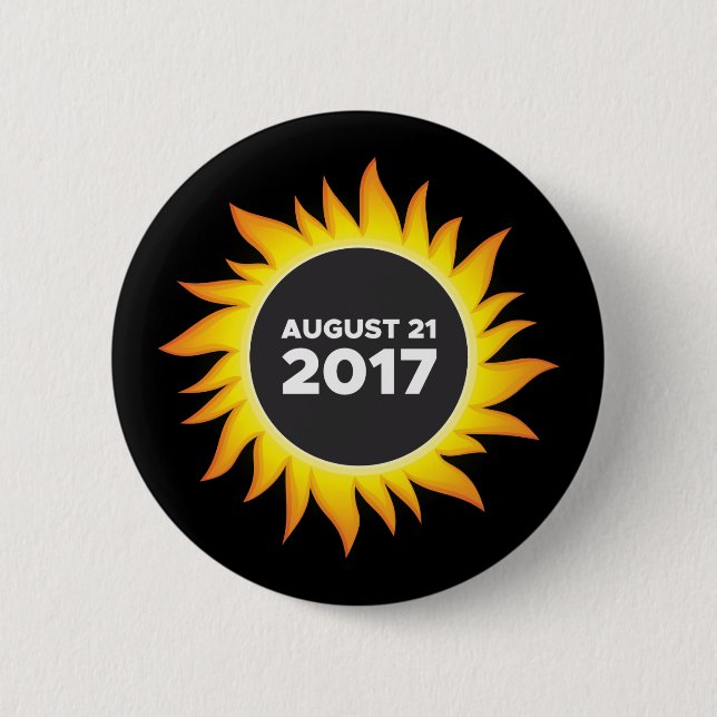 Chapa Redonda De 5 Cm Eclipse solar total - 08.21.2017 (Anverso)