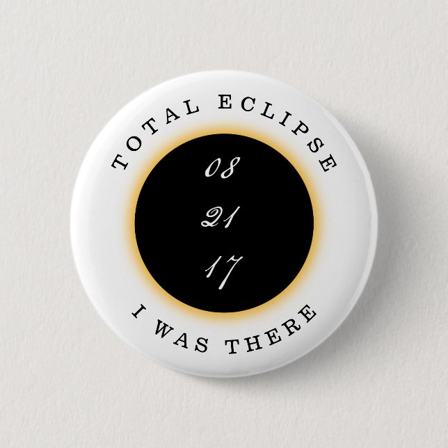 Chapa Redonda De 5 Cm Eclipse solar total 2017 (Anverso)