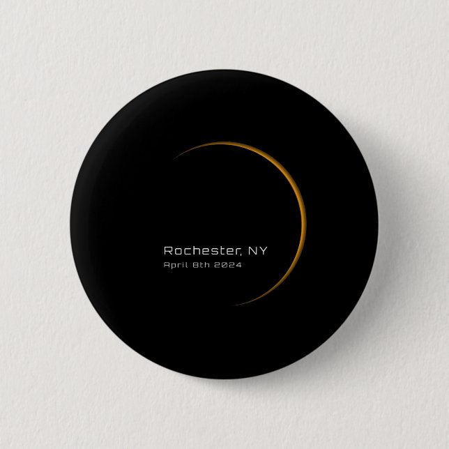 Chapa Redonda De 5 Cm Eclipse solar total 2024 (Anverso)