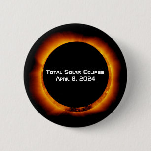 Chapa Redonda De 5 Cm Eclipse solar total 2024