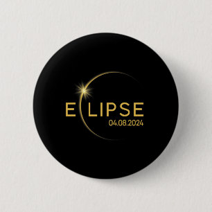 Chapa Redonda De 5 Cm Eclipse solar total 2024