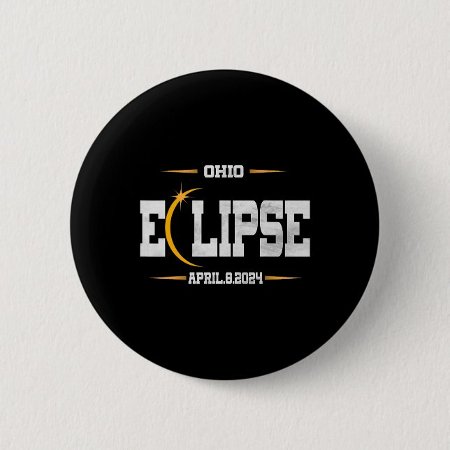 Chapa Redonda De 5 Cm Eclipse solar total 2024 (Anverso)