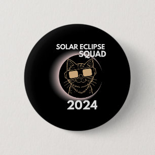 Chapa Redonda De 5 Cm Eclipse solar total 2024 Cat Moon Sun Earth abr