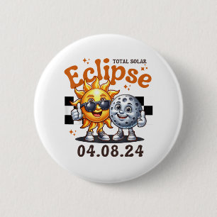 Chapa Redonda De 5 Cm Eclipse Solar Total 2024 Niños Eclipse Solar Cute