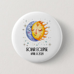 Chapa Redonda De 5 Cm Eclipse Solar Total 2024 Niños Eclipse Solar Cute
