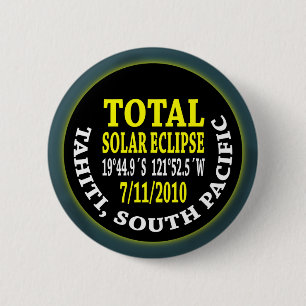 Chapa Redonda De 5 Cm Eclipse solar total 7/11/2010