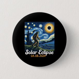 Chapa Redonda De 5 Cm Eclipse solar total 8 de abril de 2024 Van Gogh St