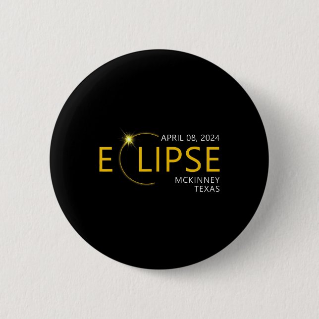 Chapa Redonda De 5 Cm Eclipse solar total abril 08 2024 Mckinney Texas T (Anverso)
