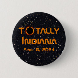Chapa Redonda De 5 Cm Eclipse solar total de Indiana 2024