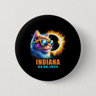 Chapa Redonda De 5 Cm Eclipse solar total de Indiana 2024