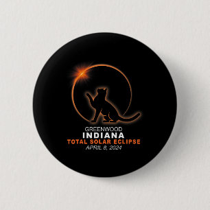 Chapa Redonda De 5 Cm Eclipse solar total de Indiana 2024 1