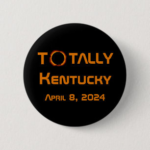 Chapa Redonda De 5 Cm Eclipse solar total de Kentucky 2024