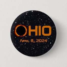 Chapa Redonda De 5 Cm Eclipse solar total de Ohio 2024