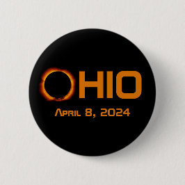 Chapa Redonda De 5 Cm Eclipse solar total de Ohio 2024