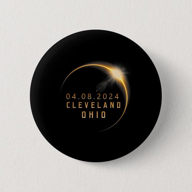 Chapa Redonda De 5 Cm Eclipse solar total de Ohio 2024 - Eclipse solar d (Anverso)