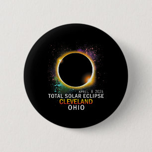 Chapa Redonda De 5 Cm Eclipse solar total de Ohio 8 de abril de 2024