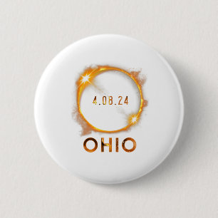 Chapa Redonda De 5 Cm Eclipse solar total de Ohio 8 de abril de 2024 Ohi