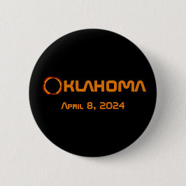 Chapa Redonda De 5 Cm Eclipse solar total de Oklahoma 2024