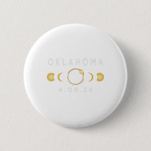 Chapa Redonda De 5 Cm Eclipse Solar Total De Oklahoma 8 De Abril De 2024
