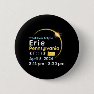 Chapa Redonda De 5 Cm Eclipse Solar Total En Erie Pennsylvania En Abril
