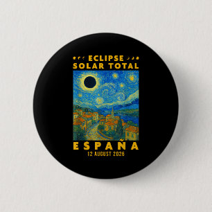 Chapa Redonda De 5 Cm Eclipse Solar Total España 2026