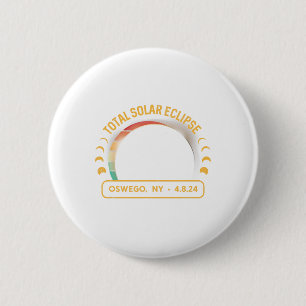 Chapa Redonda De 5 Cm Eclipse solar total retro Oswego Nueva York