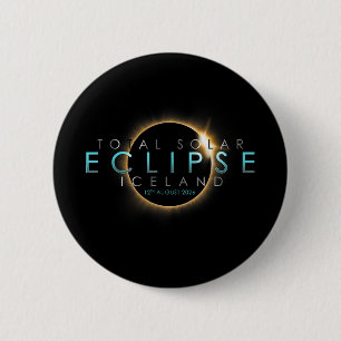 Chapa Redonda De 5 Cm Eclipse Total de Sol 12 de agosto de 2026 – Island