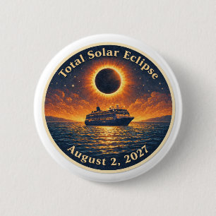 Chapa Redonda De 5 Cm Eclipse Total de Sol 2 de agosto de 2027 crucero