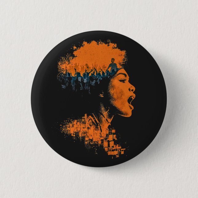 Chapa Redonda De 5 Cm Eco de la multitud (Anverso)