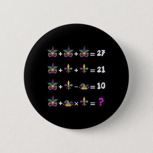 Chapa Redonda De 5 Cm Ecuación De Matemáticas Del Mardi Gras Para Los Es