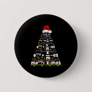 Chapa Redonda De 5 Cm Ecuación matemática Feliz Navidad Temporada Profes