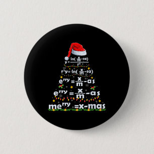 Chapa Redonda De 5 Cm Ecuación matemática Feliz X-mas Gracioso Profesor