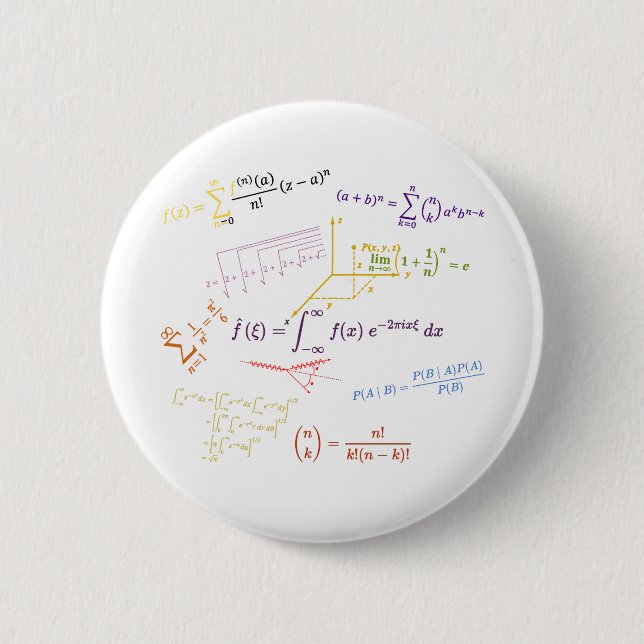 Chapa Redonda De 5 Cm ecuaciones y fórmulas matemáticas (Anverso)