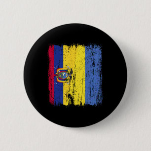 Chapa Redonda De 5 Cm Ecuador Ucrania Media Bandera Ecuatoriano Herencia