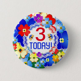 Chapa Redonda De 5 Cm Edad de Personalizable de los colores del arcoiris