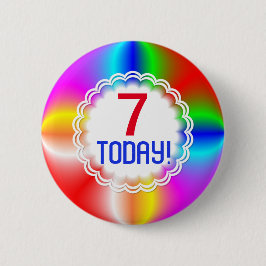 Chapa Redonda De 5 Cm Edad del Personalizable arcoiris