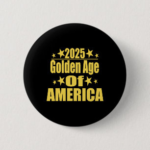 Chapa Redonda De 5 Cm Edad Dorada De América 2025 Trump Presidente Repub