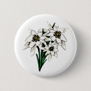 Chapa Redonda De 5 Cm Edelweiss Flowers