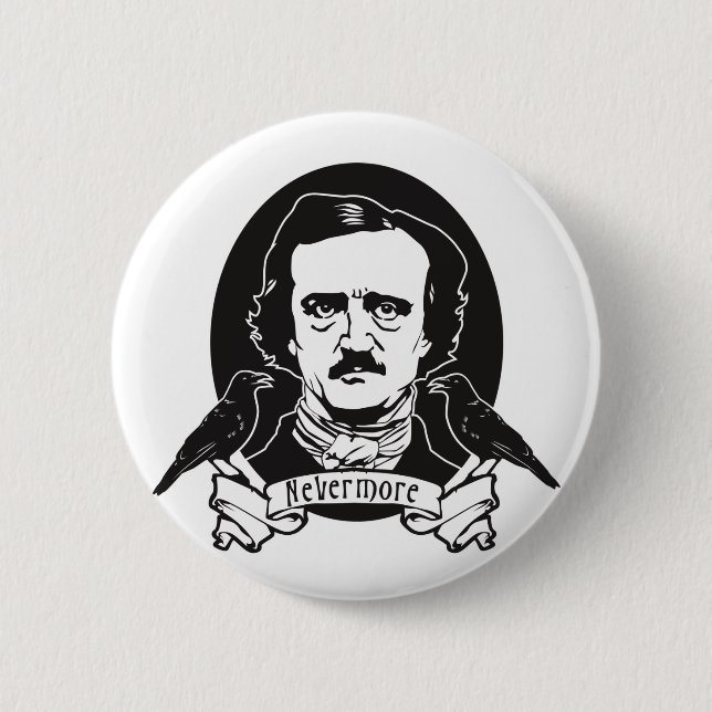 Chapa Redonda De 5 Cm Edgar Allan Poe (Anverso)