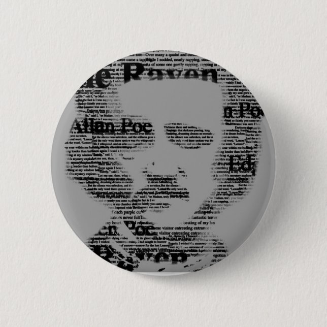 Chapa Redonda De 5 Cm Edgar Allan Poe Bottom (Anverso)