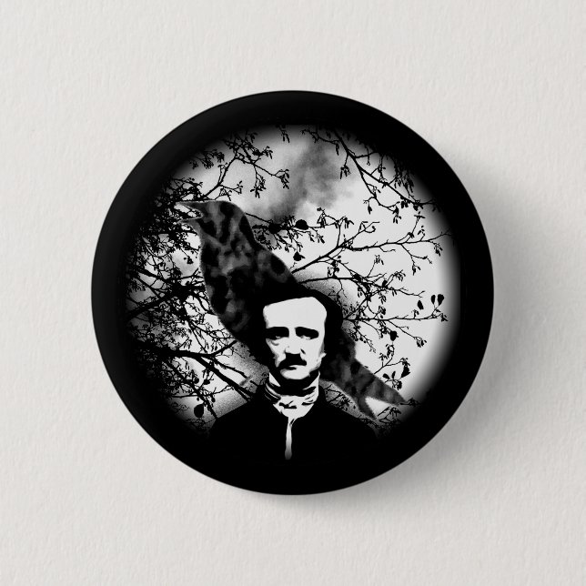 Chapa Redonda De 5 Cm Edgar Allan Poe 'el Raven (Anverso)