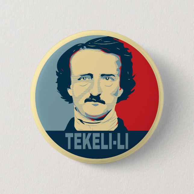 Chapa Redonda De 5 Cm Edgar Allan Poe TEKELI-LI Hope Style (Anverso)