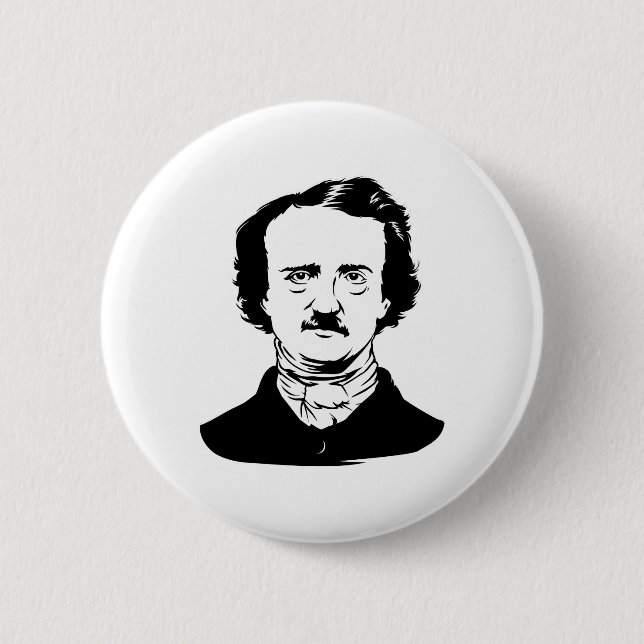Chapa Redonda De 5 Cm Edgar Allen Poe Raven (Anverso)