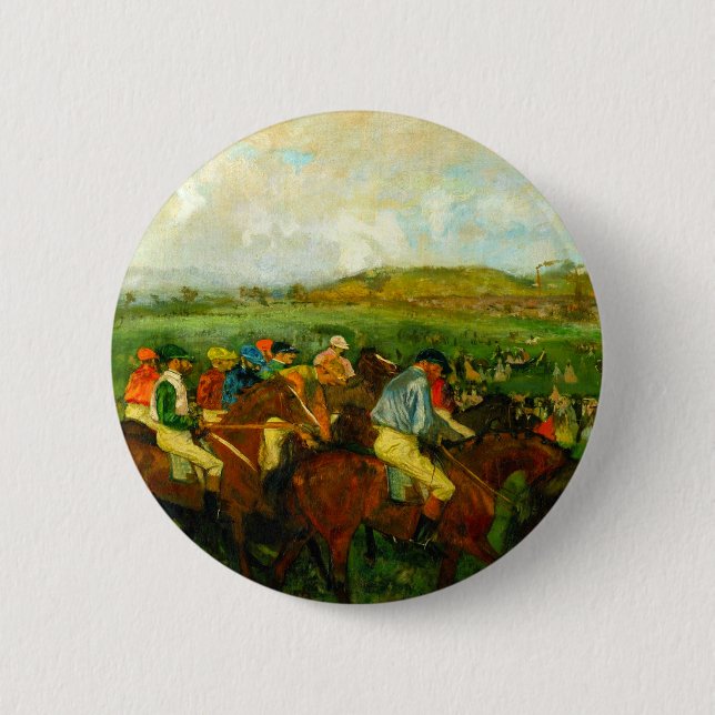 Chapa Redonda De 5 Cm Edgar Degas Horseback Riding (Anverso)