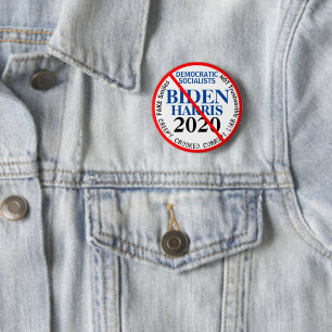 Chapa Redonda De 5 Cm Edición Anti Democrática Biden Harris AÑO