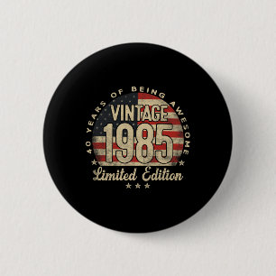 Chapa Redonda De 5 Cm Edición Limitada de 1985 Regalos de 40 años Vintag