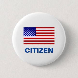 Chapa Redonda De 5 Cm Editable American flag and citizen text